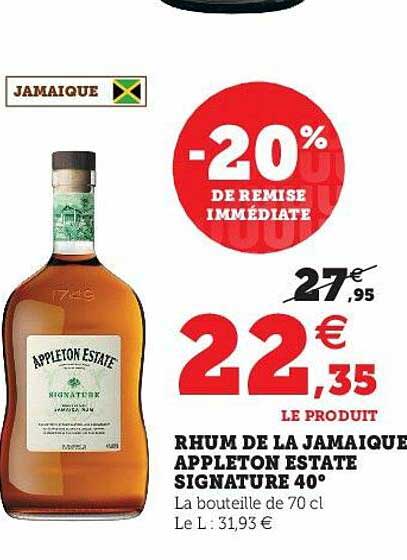rhum de la jamaique appleton estate signature 40°