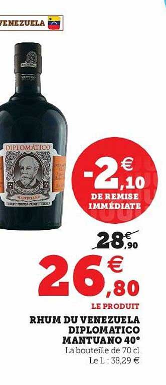 Rhum Du Venezuela Diplomatico Mantuano 40°