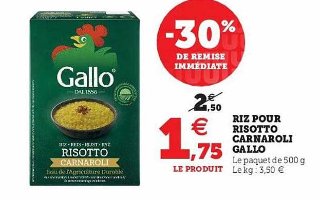 riz pour risotto carnaroli gallo