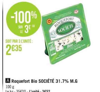Roquefort Bio Société 31.7% M.g.