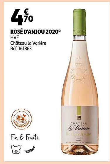 rosé d'anjou 2020 hve château la varière