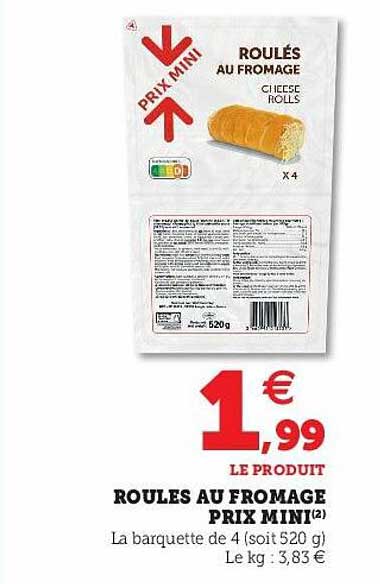 roulés au fromage prix mini