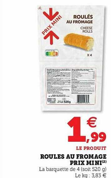 roulés au fromage prix mini