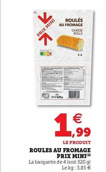 roulés au fromage prix mini