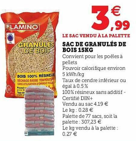 Sac De Granulés De Bois 15kg Flamino