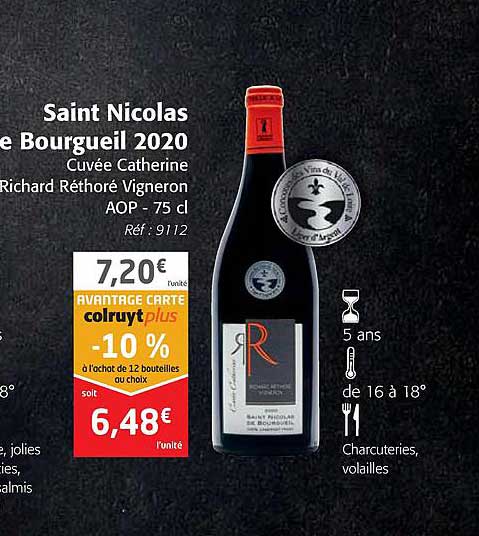 saint nicolas de bourgueil 2020 cuvée catherine richard réthoré vigneron aop