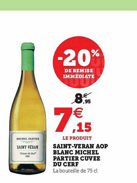 saint-veran aop blanc michel partier cuvée du cerf