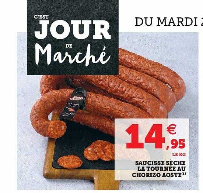 saucisse sèche la tournée au chorizo aoste