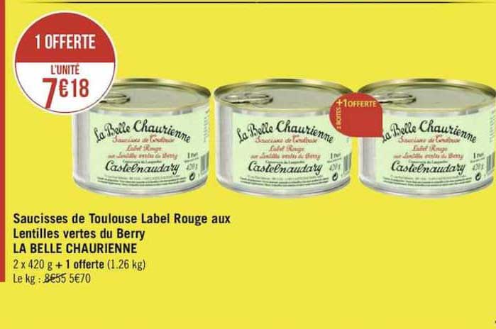 Saucisses De Toulouse Label Rouge Aux Lentilles Vertes Du Berry La Belle Chaurienne