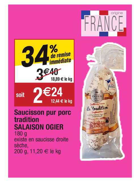 saucisson pur porc tradition salaison ogier