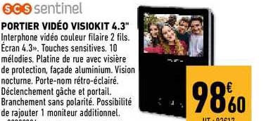 sentinel portier vidéo visiokit 4.3"