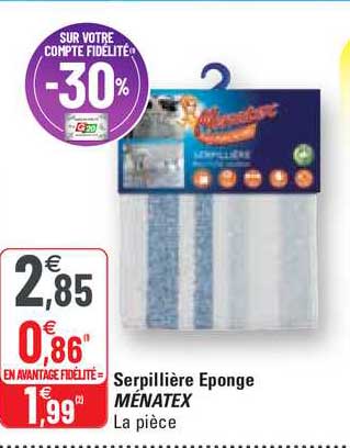 serpillière éponge ménatex