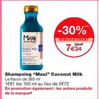 shampoing "maui" coconut milk
