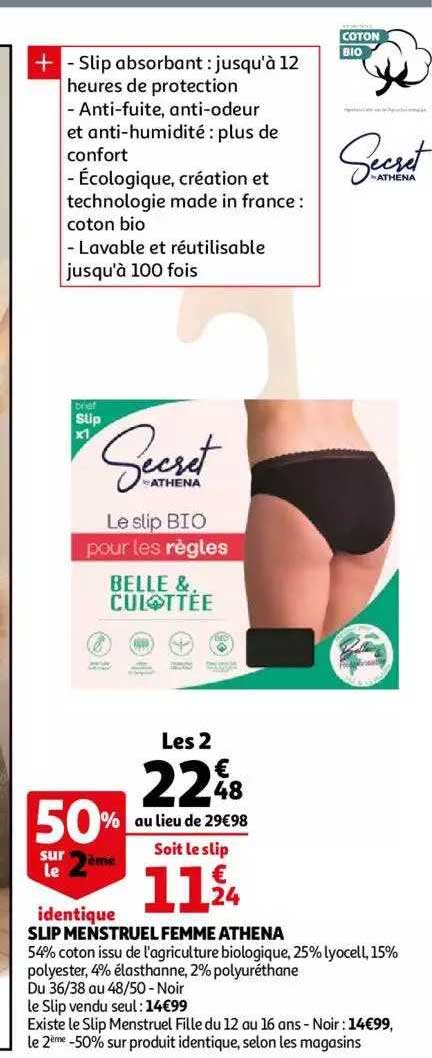 slip menstruel femme athena