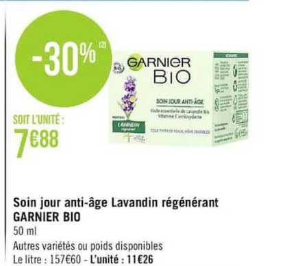 soin jour anti-âge lavandin régénérant garnier bio