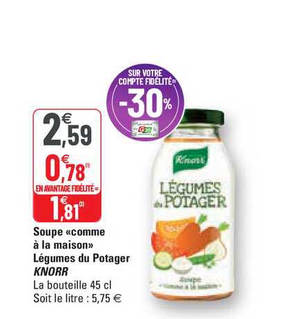 sope "comme à la maison" légumes du potager knorr