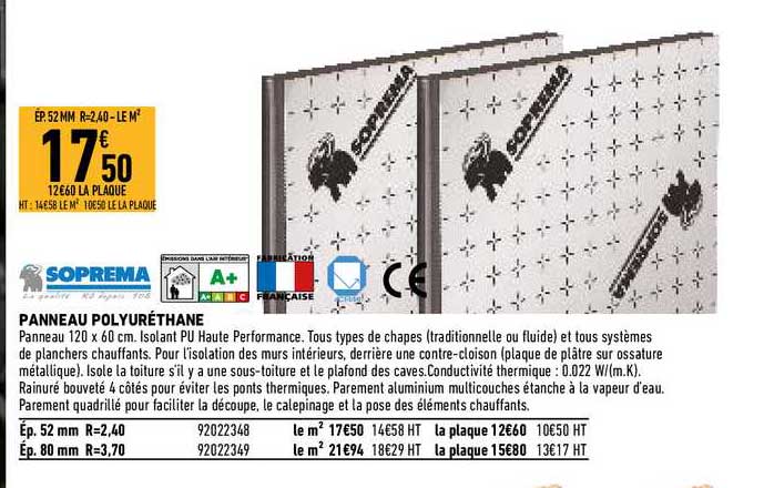 Soprema Panneau Polyuréthane
