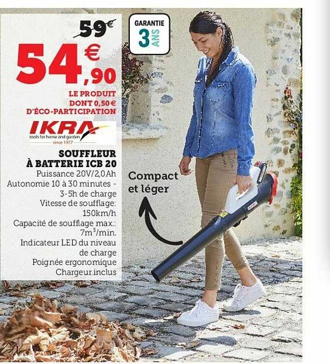 souffleur à batterie icb 20 ikra