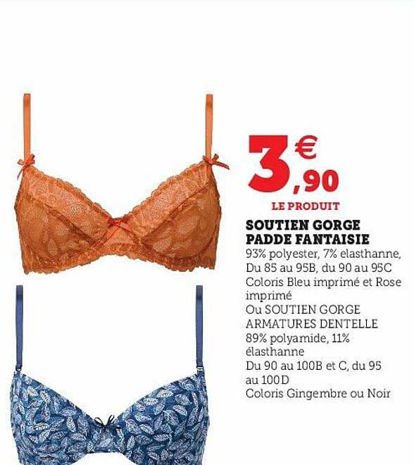 soutien gorge padde fantaisie