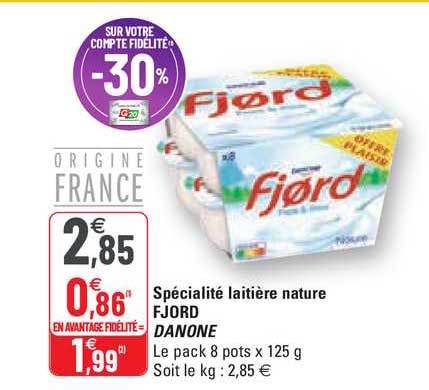 Specialité Laitière Nature Fjord Danone