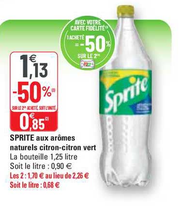 sprite aux arômes naturels citron-citron vert