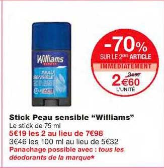 stick peau sensible "williams"