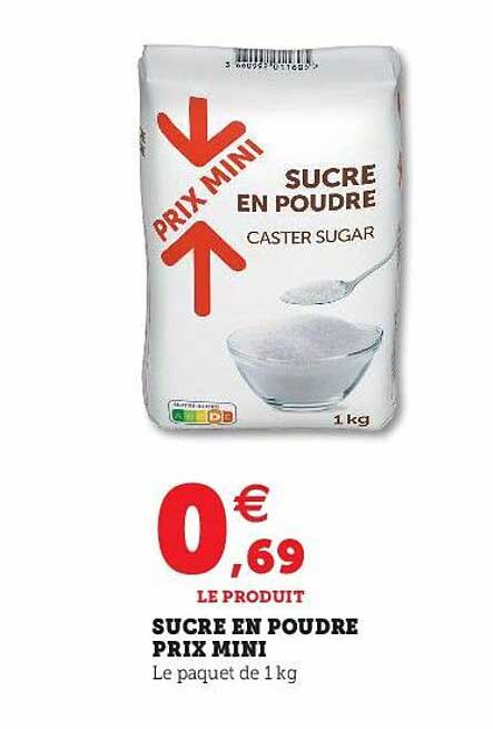 sucre en poudre prix mini