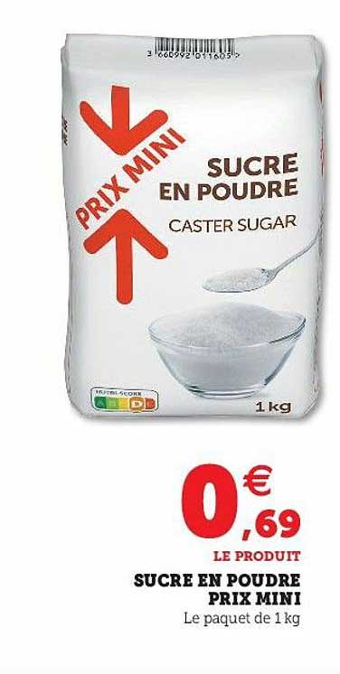 sucre en poudre prix mini