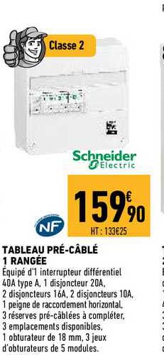 tableau pré-câblé 1 rangée