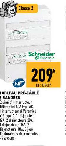 tableau pré-câblé 2 rangées