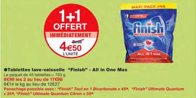 tablettes lave-vaisselle "finish" - all in one max