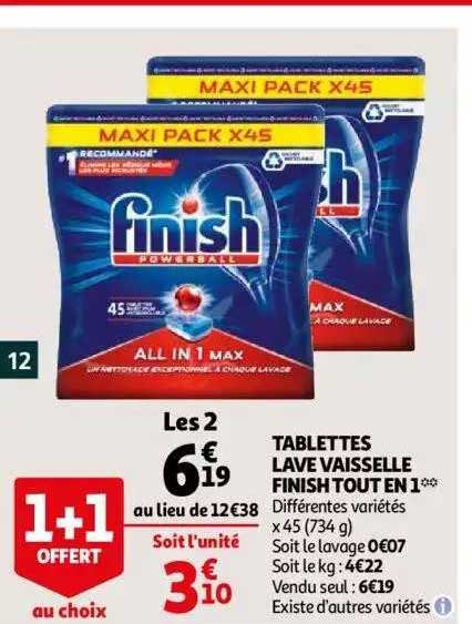 Tablettes Lave Vaisselle Finish Tout En 1