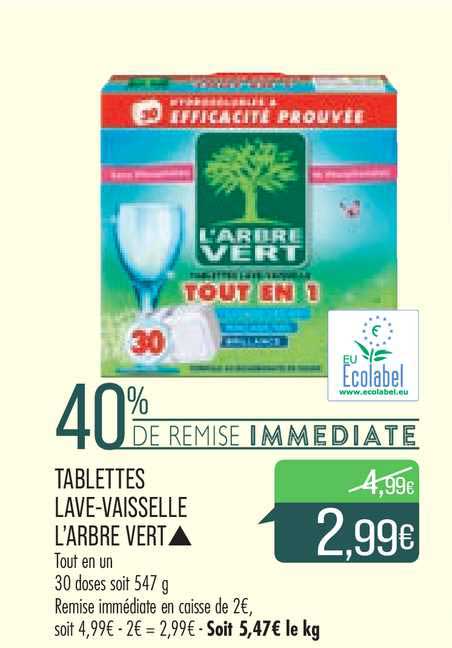 tablettes lave-vaisselle l'arbre vert