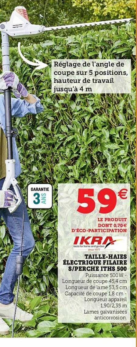 taille-haies électrique filaire s-perche iths 500