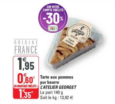 tarte aux pommes pur beurre l'atelier georget