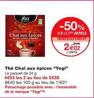 thé chaï aux épices "yogi"