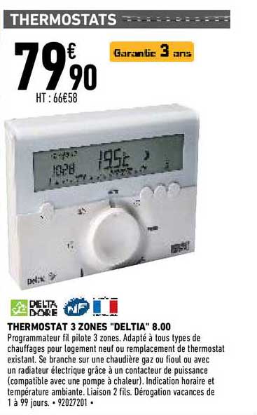 thermostat 3 zones "delta" 8.00 delta dore