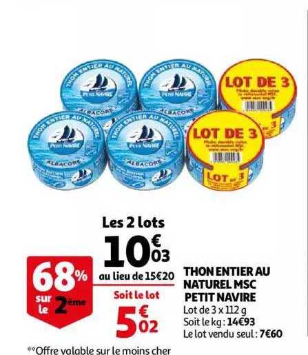 Thon Entier Au Naturel Msc Petit Navire