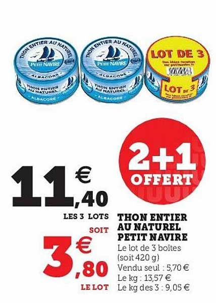 Thon Entier Au Naturel Petit Navire