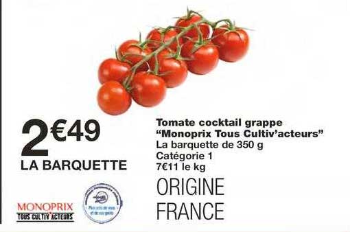 tomate cocktail grappe "monoprix tous cultiv'acteurs"