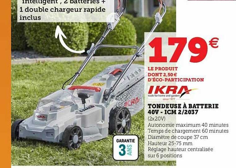 Tondeuse à Batterie 40v - Icm 2-2037 Ikra