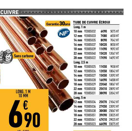 tube de cuivre écroui