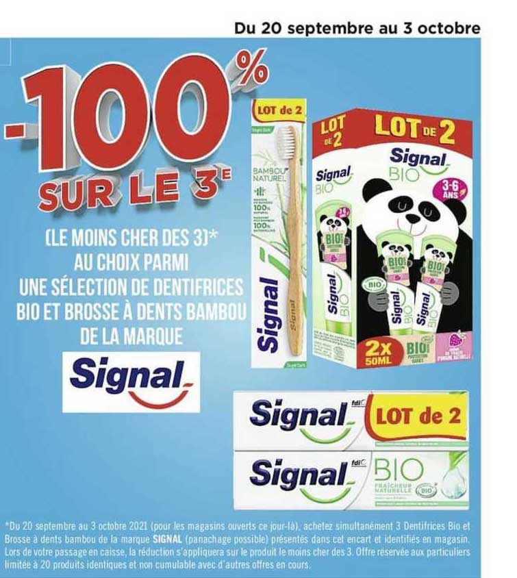 une sélection de dentifrices bio et brosse à dents bambou de la marque signal