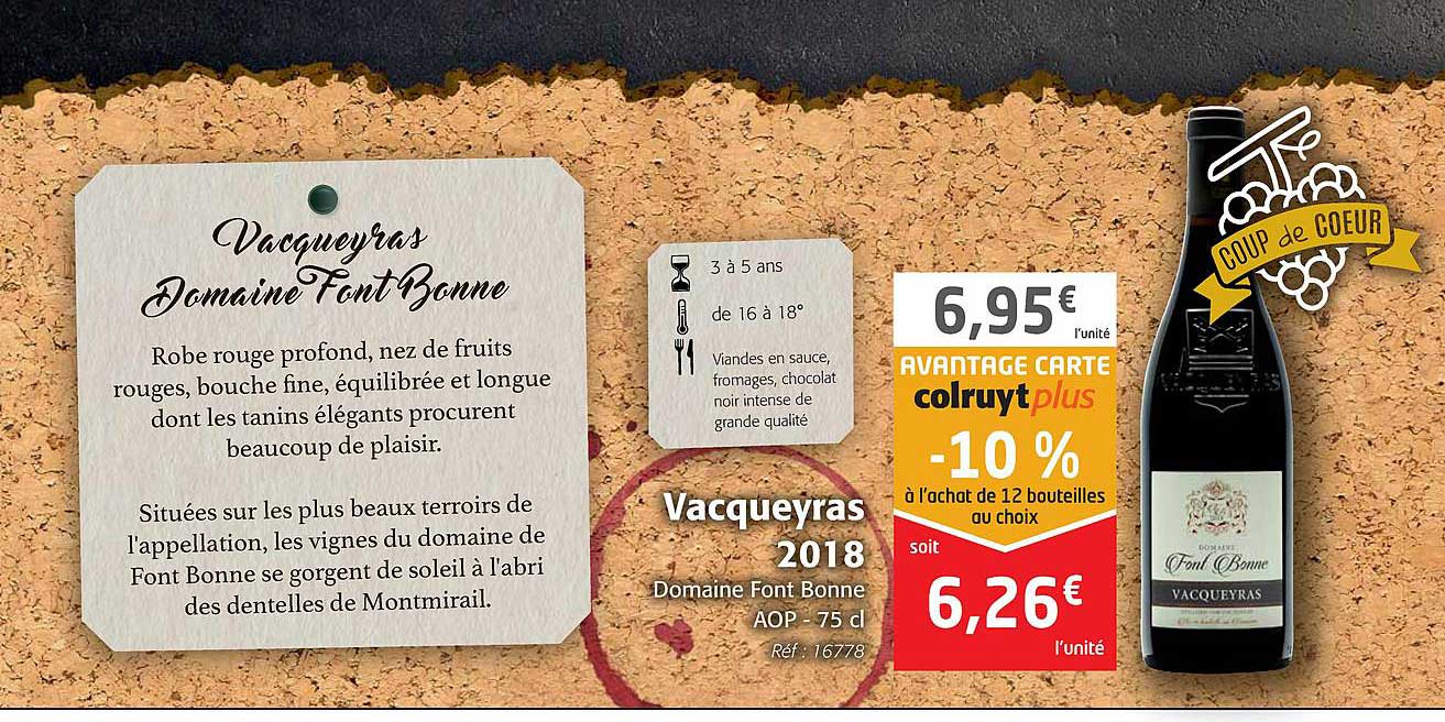 vacqueyras 2018 domaine font bonne aop