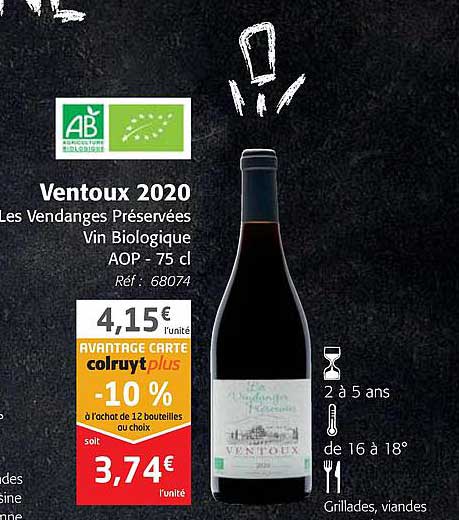 ventoux 2020 les vendages préservées vin biologique aop