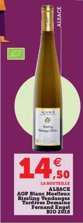 alsace aop blanc moelleux riesling vendanges tardives domaine fernand engel bio 2018