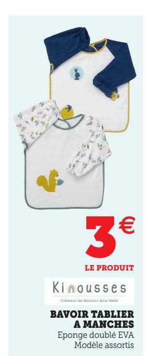 bavoir tablier à manches kinousses