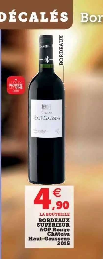 Bordeaux Supérieur Aop Rouge Château Haut-gaussens 2015