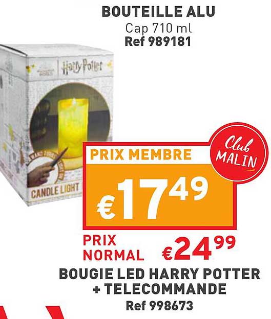 bougie led harry potter + télecommande