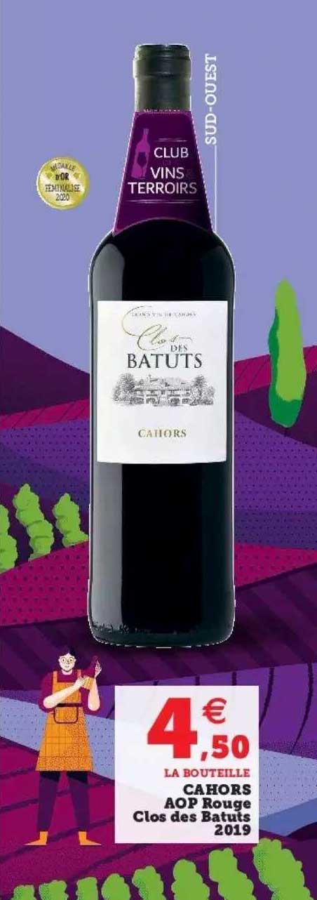 cahors aop rouge clos des batuts 2019